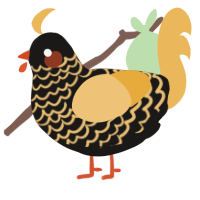A sable and honey chicken with a lace pattern