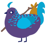 A overcast and cerulean chicken with a half-lace pattern