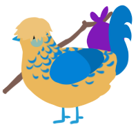 A honey and sapphire chicken with a half-lace pattern