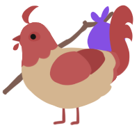 A beige and red chicken with a head pattern