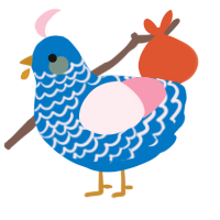 A sapphire and rose chicken with a lace pattern