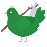 A viridian chicken with a lace pattern
