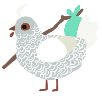 A silver and white chicken with a double-lace pattern
