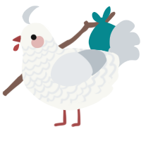 A white and mist chicken with a lace pattern
