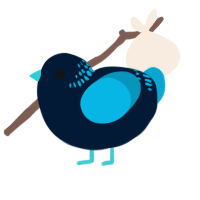 A tumblr and cerulean chicken with a neck-band pattern