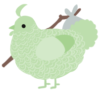 A gluppy chicken with a double-lace pattern