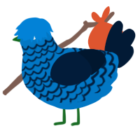A sapphire and tumblr chicken with a lace pattern
