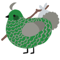 A viridian and ash chicken with a lace pattern