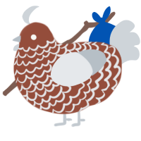 A russet and mist chicken with a lace pattern