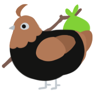 A black and brown chicken with a head pattern