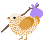 A cream and orange chicken with a lace pattern