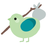 A gluppy and teal chicken