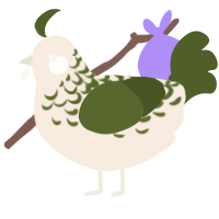 A cream and olive chicken with a half-lace pattern