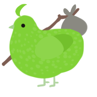 A grass chicken with a speckle pattern