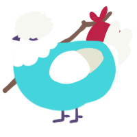 A aqua and white chicken with a head pattern