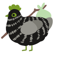 A sable and ash chicken with a bar pattern