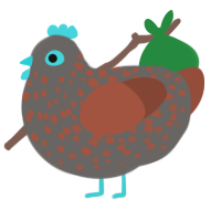 A grey and russet chicken with a speckle pattern