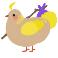 A beige and yellow chicken with a neck-band pattern
