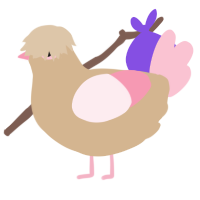 A beige and rose chicken