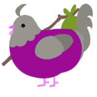 A plum and ash chicken with a head pattern