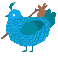 A sky and sea chicken with a lace pattern