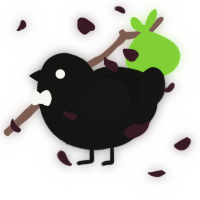 A black chicken with a lace pattern