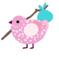 A pink and rose chicken with a speckle pattern