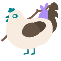 A cream and bark chicken
