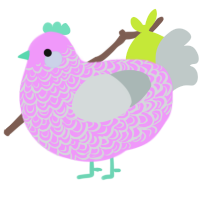 A lavender and silver chicken with a double-lace pattern