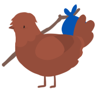 A russet chicken with a head pattern