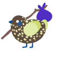 A bark and lemon chicken with a speckle pattern