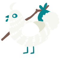 A white chicken with a bar pattern