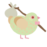 A gluppy and beige chicken with a speckle pattern