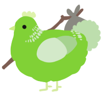 A grass and gluppy chicken with a neck-band pattern