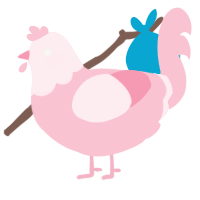 A rose chicken with a head pattern