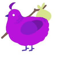 A amethyst and violet chicken with a neck-band pattern
