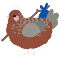 A russet and ash chicken with a half-lace pattern