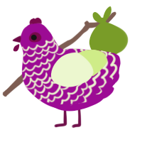 (unnamed), a plum and apple chicken with a lace pattern