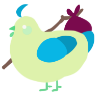 A apple and cerulean chicken