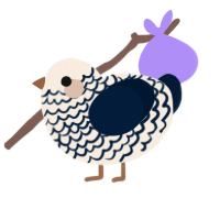 A cream and tumblr chicken with a lace pattern