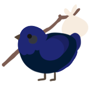 A tumblr and navy chicken with a head pattern