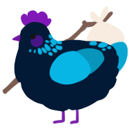 A tumblr and cerulean chicken with a neck-speckle pattern