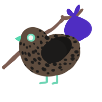 A bark and sable chicken with a speckle pattern