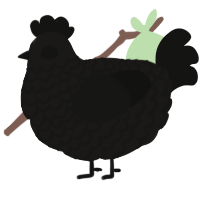 A sable and black chicken with a lace pattern