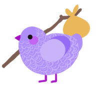 A lilac chicken with a double-lace pattern
