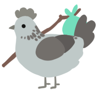 A silver and grey chicken with a neck-speckle pattern