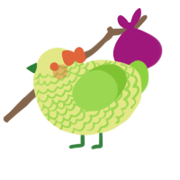 A lemon and grass chicken with a lace pattern