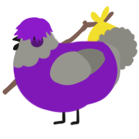 A violet and ash chicken with a head pattern
