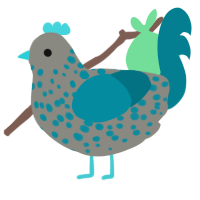 A ash and sea chicken with a speckle pattern