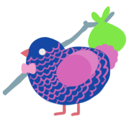 A honey and viridian chicken with a lace pattern